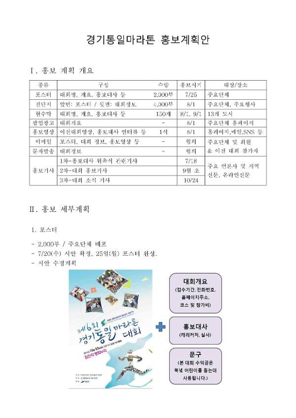 제6회 경기통일마라톤대회 홍보계획안