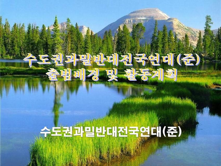 수도권과밀반대전국연대(준) 출범배경 및 활동계획 PPT