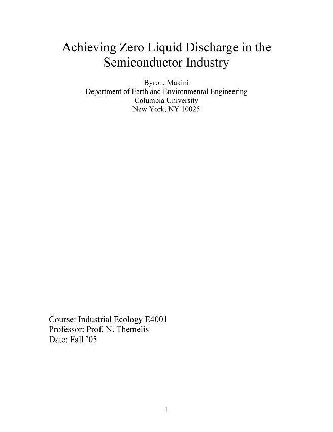 Achieving Zero Liquid Discharge in the Semiconductor Industry(반도체공정의무방류시스템)