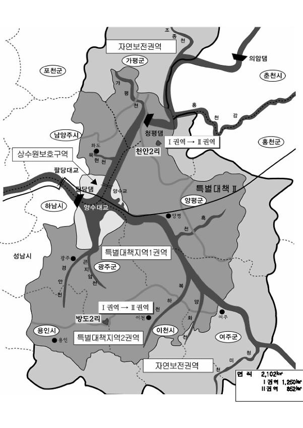 팔당호 현황도