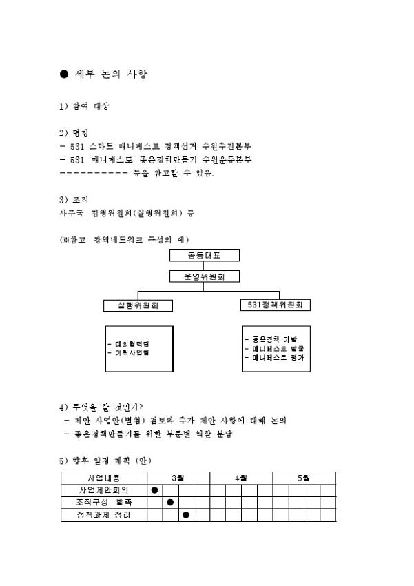 531좋은정책 경기연대 세부 논의 사항