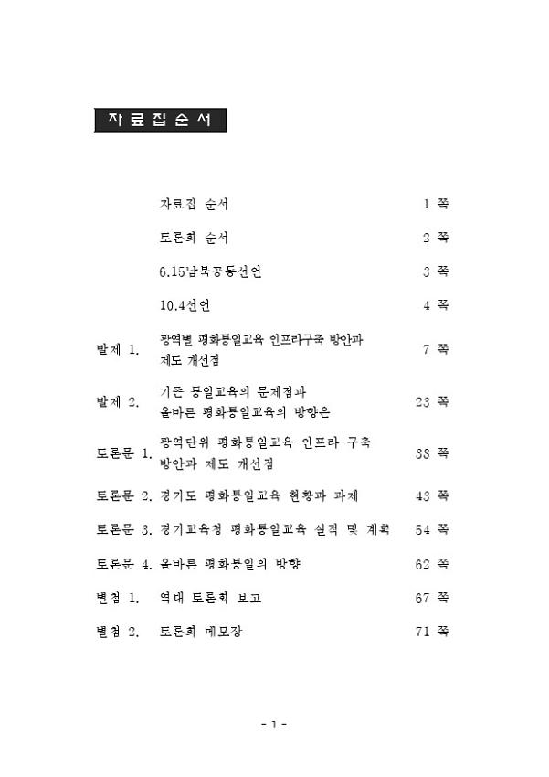 2012년 6.15공동선언실천 남측위원회 경기본부 1차 토론회 광역단위 평화통일 교육 현황과 과제 자료집