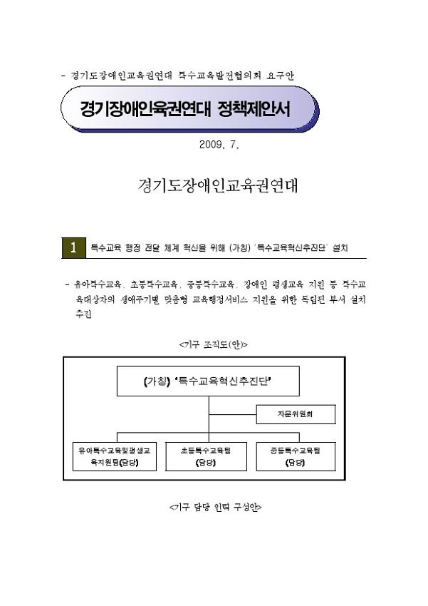 경기장애인교육권연대 정책제안서