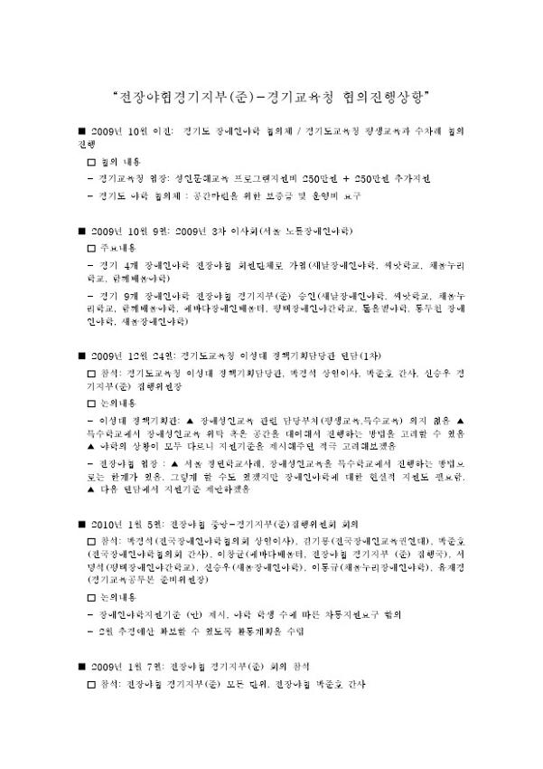 전장야협경기지부(준)-경기교육청 협의 진행 상황