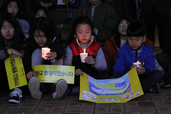 세월호 4주기 수원 칠보마을촛불